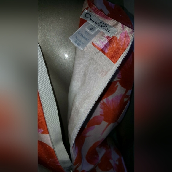 $5,000 NEW OSCAR DE LA RENTA TULIP PINK ORANGE SILK MIKADO RUNWAY DRESS US 8, 12 - Picture 9 of 12